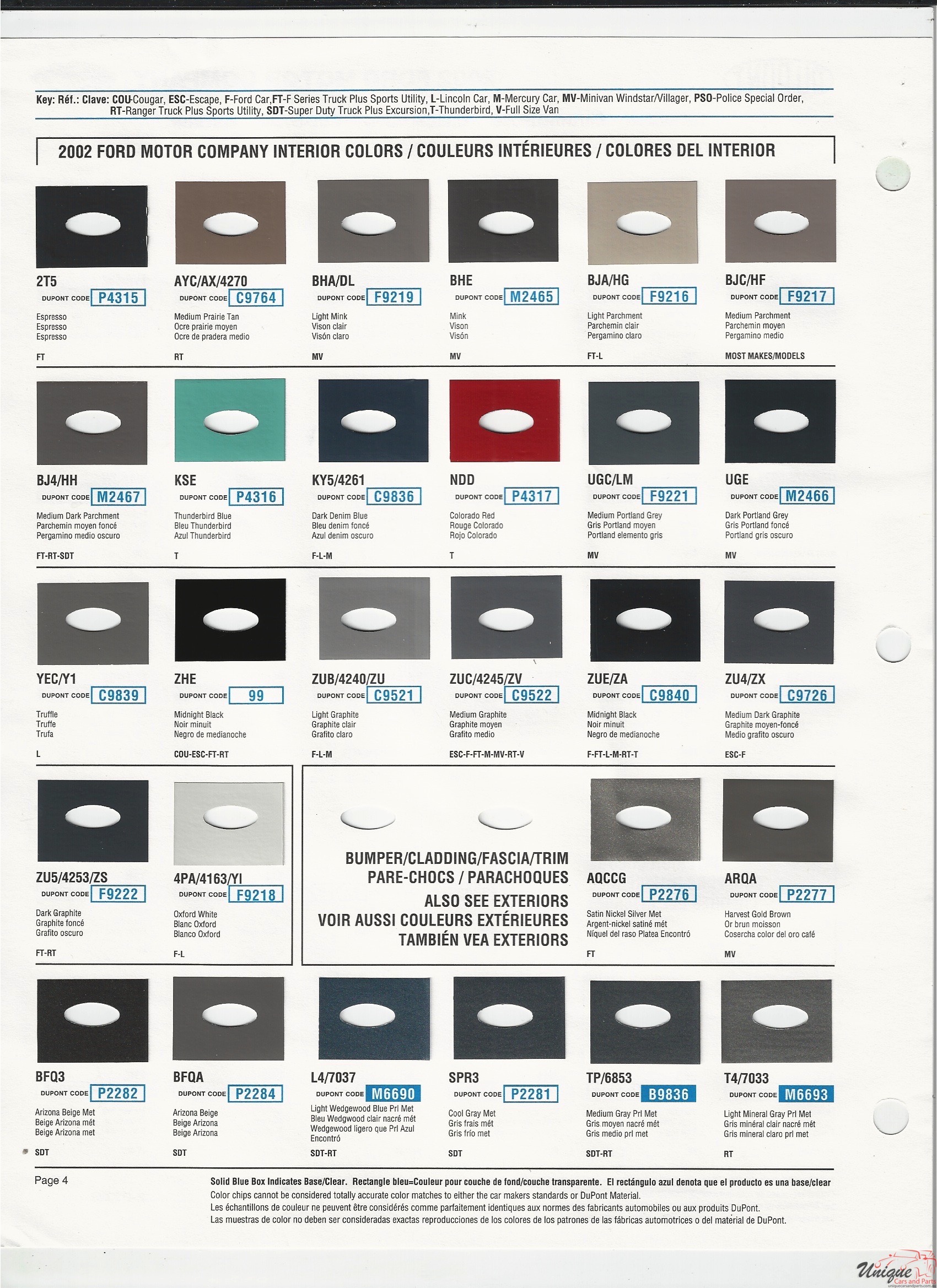 2002 Ford-3 Paint Charts